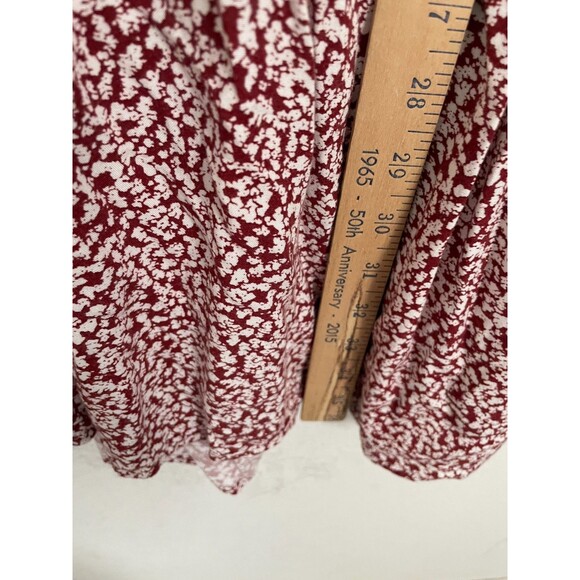 Free People Dancing in the Dark Dress Women’s Size Large Red Floral Drop Waist - Picture 5 of 9